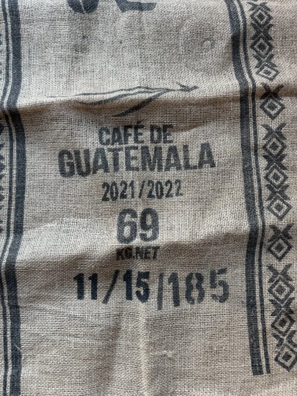 Large Authentic Guatemalan Burlap Coffee Bean Sack Bag